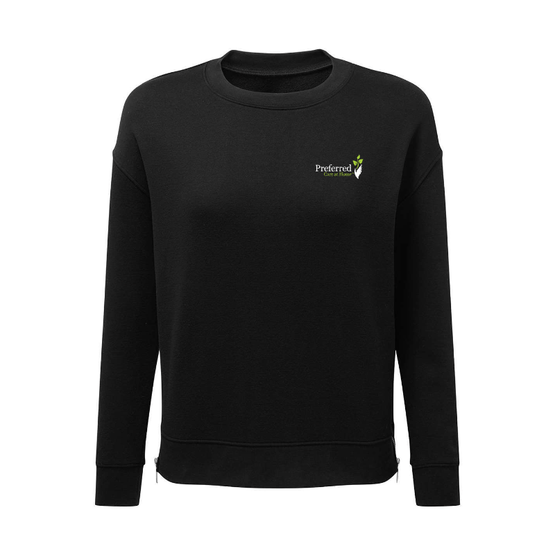 Side-Zip Crewneck Sweatshirt